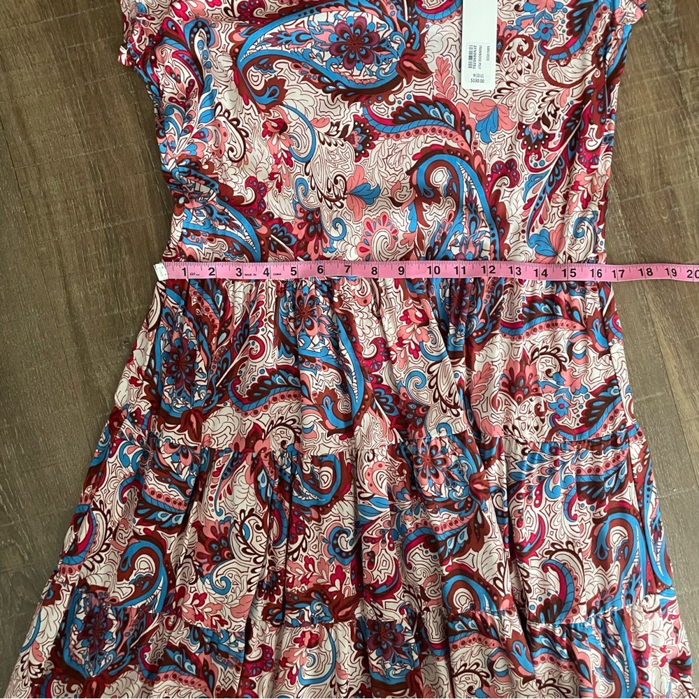 NWT Soft surroundings Kara Paisley Print Pink and Blue Dress - Picture 8 of 9